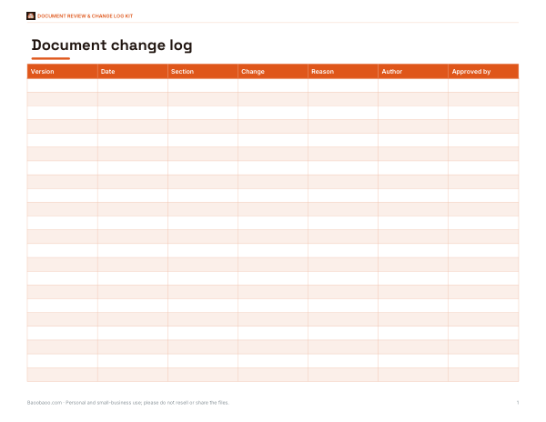 Preview of Printable Version Change Log
